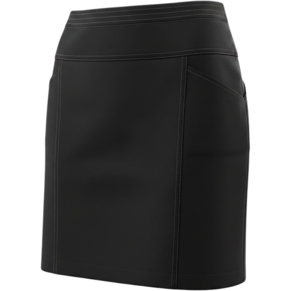 J. McLaughlin Faux Suede Black Mini Skirt Size 10 Exposed Back Zip Pockets Chic
